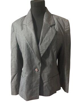 JH Collectibles U.S.A. gray wool single button jacket blazer size 10